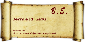 Bernfeld Samu névjegykártya